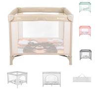 Kikkaboo Playpen Enjoy, lettino da viaggio, pieghevole, materasso, pieghevole, colorazione:beige/marrone