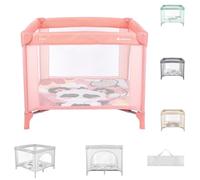 Kikkaboo Playpen Enjoy, lettino da viaggio, pieghevole, materasso, pieghevole, colorazione:rosa