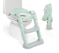 KikkaBoo Riduttore WC bambini con scaletta LEA, Educatore da toilette, Pieghevole e regolabile, Design anatomico, Imbottitura morbida rimovibile, Maniglie, Antiscivolo, 18+ mesi, Menta