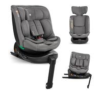 KikkaBoo Seggiolino Auto 0-36 kg i-SECURE, Gruppo 0 1 2 3, ISOFIX, i-Size, Rotante a 360º, 40-150 cm, Da 0 a 12 Anni, 12 Posizioni Poggiatesta, Grigio chiaro