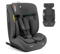 KikkaBoo Seggiolino Auto 9-36 kg ISOFIX i-FLIT, Gruppo 1 2 3, Reclinabile, da 15 Mesi a 12 Anni, i-Size, SPS, Top Tether, Poggiatesta Regolabile, Grigio scuro