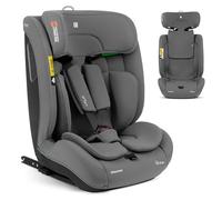 KikkaBoo Seggiolino Auto 9-36 kg ISOFIX i-FLIT, Gruppo 1 2 3, Reclinabile, da 15 Mesi a 12 Anni, i-Size, SPS, Top Tether, Poggiatesta Regolabile, Grigio chiaro