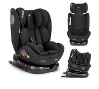 KikkaBoo Seggiolino Auto i-Moove 2 i-SIZE, 40-150 cm, Rotazione 360°, ISOFIX, Contro e Fronte Marcia, Poggiatesta Regolabile, Reclinabile, Nero