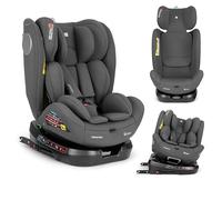 KikkaBoo Seggiolino Auto i-Moove 2 i-SIZE, 40-150 cm, Rotazione 360°, ISOFIX, Contro e Fronte Marcia, Poggiatesta Regolabile, Reclinabile, Grigio Scuro