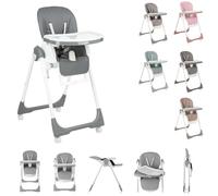 Kikkaboo seggiolone Spicy, pieghevole, tavolino estraibile, regolabile, 4 ruote, colorazione:grigio