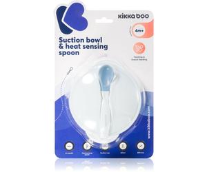 Kikkaboo Suction Bowl & Heat Sensing Spoon set posate 4 m+ Blue 2 pz