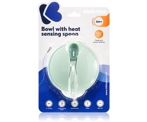 Kikkaboo Suction Bowl & Heat Sensing Spoon set posate 4 m+ Mint 3 pz