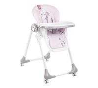 KikkaBoo Sweet Nature - Seggiolone portatile, doppio vassoio di sicurezza, facile da pulire, design giocoso (coniglio rosa)