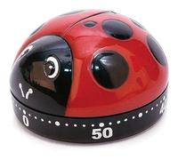 Kikkerland Kitchen Timer Coccinella Cucina, Rosso, 4x4x10 cm