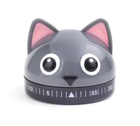 Kikkerland KT44 Kitchen Timer CAT, Steel, Grey