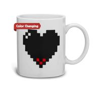 Kikkerland Mug Cuore Pixel, Ceramica, Multicolore, 12x9x11 cm