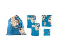 Kikkerland Travel Bag Set Buste Da Viaggio, Pvc, Multicolore, 2x22x15 cm, Confezione da 4
