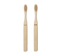Kikkerland - Set di 2 spazzolini da denti in bambù