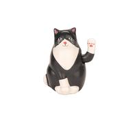 Kikkerland Statuetta a forma di gatto a energia solare: divertente decorazione a forma di animale per casa e cucina, scrivania da ufficio, giardino, auto - grande statua giocattolo novità, scaffale da