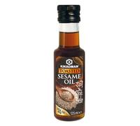 Kikkoman, Olio di Sesamo Tostato, Perfetto per Insaporire Zuppe, Ideale Mixato con Salsa di Soia per Creare Deliziosi Dressing, Adatto per Piatti a Base di Carne o Verdure, Bottiglia da 125 mL