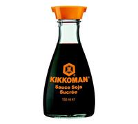 Kikkoman Salsa Di Soia Dolce, Ricetta Tradizionale Con Soia, Grano, 150 ml | Acqua E Sale, Per Cucinare A Tavola, Adatta Per Carne, Verdure E Dessert, Confezione Classica, Dispenser, color Nero