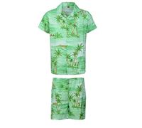 KIKLO Camicia hawaiana STAG Beach Hawaii Aloha Party Summer Holiday Fancy e Short Set, SET COCO GR R, M