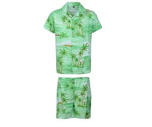 KIKLO Camicia hawaiana STAG Beach Hawaii Aloha Party Summer Holiday Fancy e Short Set, SET COCO GR R, M