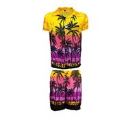 KIKLO Camicia hawaiana STAG Beach Hawaii Aloha Party Summer Holiday Fancy e Short Set, SET PALMA Y, M