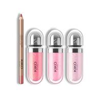 KIKO Milano 3D Hydra Lipgloss 05, 27, 26, and Lip Liner 05 | Softening lip gloss for a 3D look