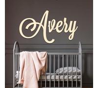 Kikone Personalizzati Nomi in Legno - Targa Legno Bambino Nome - Segni di Matrimonio Personalizzati - Scritte da Parete - Lettere e Nomi per Parete, Feste, Compleanno. Molti Font, Colori e Lunghezze