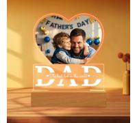 Kikone Regalo Personalizzato Per La Festa Della Papà Lampada Personalizzata con Foto e Testo Luce Notturna Cornice Foto Personalizzati Regali Regalo Festa Del Papà da Figlia e Figlio