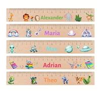 Kikone Righello personalizzato, righello su misura con nome personalizzabile. Vasta scelta di stili, colori e caratteri. Regalo di rentrée per bambini, compagni e insegnanti.