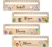 Kikone Righello personalizzato, righello su misura con nome personalizzabile. Vasta scelta di stili, colori e caratteri. Regalo di rentrée per bambini, compagni e insegnanti.