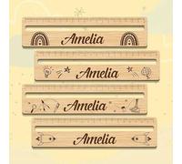 Kikone Righello personalizzato, righello su misura con nome personalizzabile. Vasta scelta di stili, colori e caratteri. Regalo di rentrée per bambini, compagni e insegnanti.