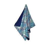 Kikoy con Pon Pon Telo Mare Doppio - Pareo 90x160cm 100% Cotone Fronte 100% Spugna di Poliestere Retro Telo Mare Pareo (Cocomero e Palme)