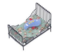 Kikumi 1:12 Mini Letto in Metallo per Bambini, Casa delle Bambole in Miniatura, Accessori per la Camera da Letto, Casa delle Bambole, Stile Europeo, Mobili per Camera da (Tipo B.)