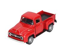 Kikumi 1:32 Modello di Camion Pickup in Lega Diecast Classic Vintage Pickup Truck Model Decorativo per Bambini (Rosso)