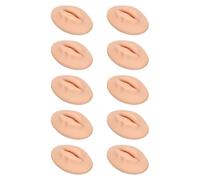 Kikumi 10 Pezzi di Labbra in Silicone per Esercitarsi, Labbra Finte, per Allenamento, Design a Bocca Aperta con Forma di Denti per Esposizione Didattica con Esercizi di Rossetto (Pelle scura)