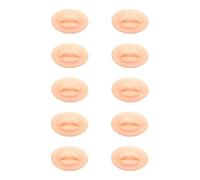 Kikumi 10 Pezzi di Labbra in Silicone per Esercitarsi, Labbra Finte, per Allenamento, Design a Bocca Aperta con Forma di Denti per Esposizione Didattica con Esercizi di Rossetto (Pelle chiara)