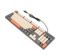 Kikumi 104 Tasti Tastiera Cablata a 3 Colori Tastiera da Gioco Carina Usb Aziendale per 7 8 10 11 per Is X 104 Tasti Cablati 3 Colori da Gioco Carino Usb (Grigio)