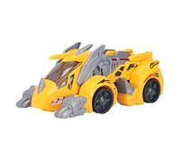 Kikumi 2 in 1 Auto Elettrica per Dinosauri per Bambini Musica Leggera a LED Che Trasforma L'Auto per Dinosauri con Nebbia Spray Auto per Deformazione dei (Gialla)