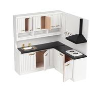 Kikumi 2 Pezzi di Moda Mini Armadio in Legno Realistico Armadio da Cucina in Legno per Accessori per Casa delle Bambole 1:12