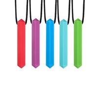 Kikumi 5pcs Chew New Collace Food Grade Silicone Sensory Collana Masticata per Esercizi Orali ADHD ADHD Autistico (Come mostrato)