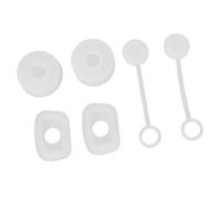 Kikumi 6pcs Tazza di Gocce di Cannuccia Sigillata Coperta di Paglia Riutilizzabile Quadrata di Fuoriuscita Rotonda di Perdita di Perdita Silicone Set (Trasparente)