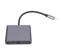 Kikumi Adattatore Multimediale da USB C a 2 HD, Splitter di Interfaccia con Display Specchiato Esteso 4K 60Hz da Tipo C a HD con Involucro in Lega di Alluminio, per Laptop Pro XPS S9
