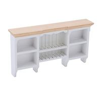 Kikumi Armadietto da Parete per Casa delle Bambole Armadietto Portaoggetti in Miniatura Mobili da Cucina in Legno di Betulla Dipinti a Mano Scala 1:12 per L'arredamento della Casa delle Bambole con