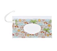 Kikumi Borsa per Salviette Umidificate, Borsa Grande per Salviette Umidificate Riutilizzabile, Coperchio Estraibile, Dispenser Portatile Ricaricabile per per la Spesa Domestica, Motivo Cocco