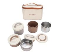 Kikumi Contenitore per il Pranzo 2 * 400 Ml 2 * 600 Ml Microonte Sicuro di Perdita di Perdita in Acciaio Inossidabile in Acciaio in Acciaio con Sacchetto Isolato per Zuppa di Verdure