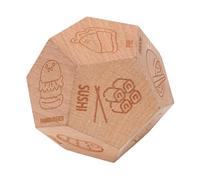 Kikumi Dadi per Decisioni Alimentari, Cena in Legno a 12 Facce Che Scelgono i Dadi per la Riunione di Amici di Famiglia, con Materiale in Legno di Faggio per Pasti Divertenti Portatili