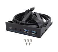 Kikumi Hub del Pannello Frontale da 10 Gbps, USB 3.0 Type C, HD Sound per il Computer PC, con 3,5 Pollici da 19pin a USB3.0, Supportando Dispositivi USB