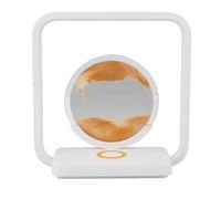 Kikumi Lampada con Decorazione Artistica in Sabbia in Movimento con Caricatore per Telefono Wireless, Tocco a Clessidra a Movimento Liquido 3D Alimentato Tramite USB, Lampada da Scrivania a (Giallo)