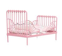 Kikumi Letto in Metallo delle Bambole 1:12 Mobili in Miniatura Arredamento Camera da Letto Orso Rosa (Modello di fiori rosa)