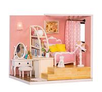 Kikumi Miniatura Casa delle Bambole con Mobili, Kit Modello Kit Casa delle Bambole in Miniatura 3D Fai-da-te, delle in Legno Fai-da-te Ki, Stanza Creativa in Scala 1:24 (Norma M-012)