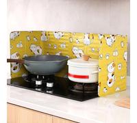 Kikumi Paraspruzzi Antiolio, Paraspruzzi Olio per Cartoni Animati, Foglio di Alluminio a Larghezza Regolabile, Protezione per Stufa Resistente Al Calore per Cucinare in con Facile Pulizia