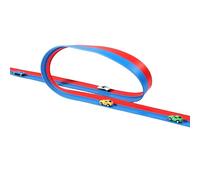 Kikumi Pista Flessibile per Auto, Lunga 4,5 Metri (14,76 piedi), in PVC Rosso e Blu, Arrotolabile e Dotata di 4 Ventose, per Auto in Scala 1:50.